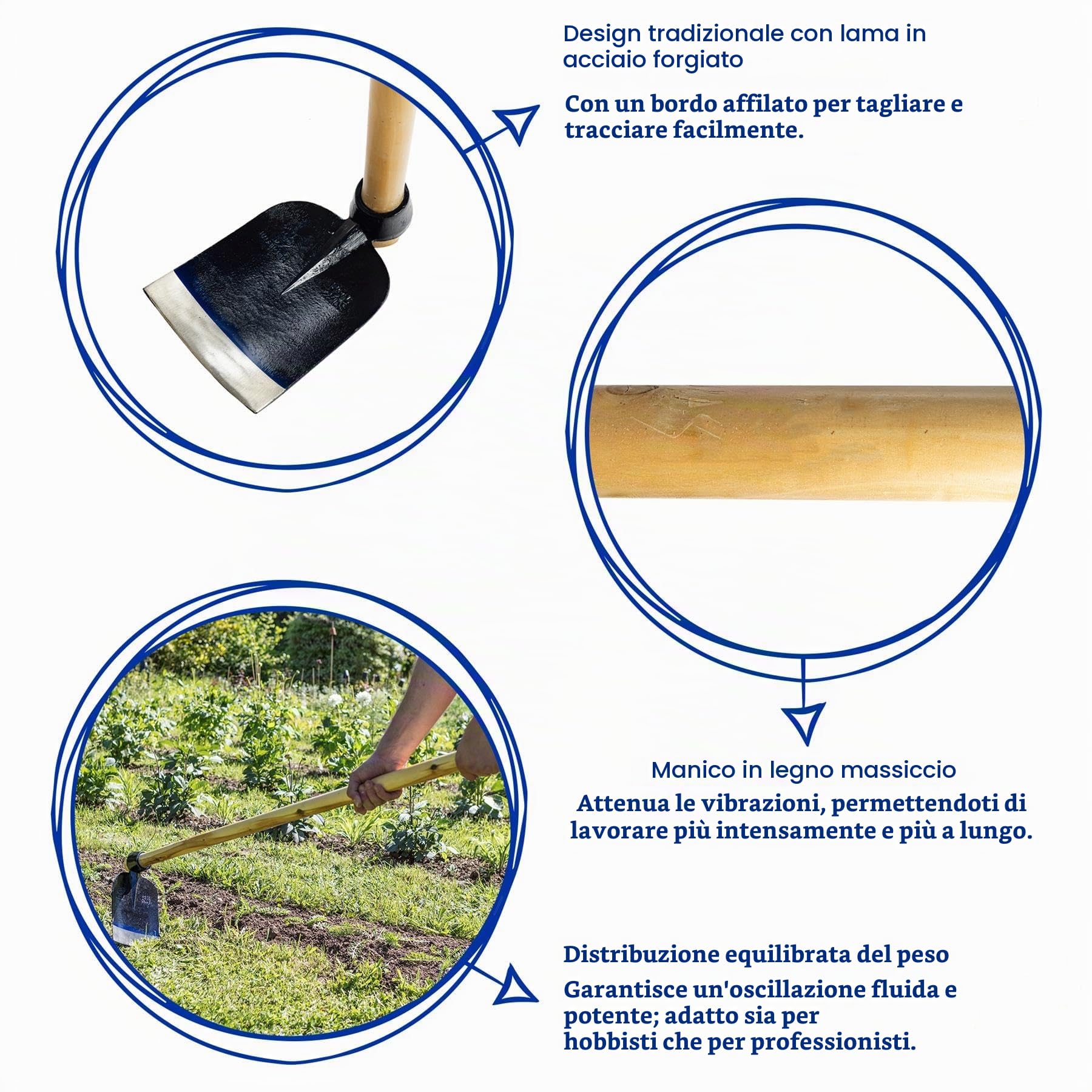 Harbour Housewares Zappa da Giardino in Acciaio con Manico 110 cm | Acciaio forgiato, manico in legno, 110 cm, lama affilata, bilanciata, per scavo e dissodamento