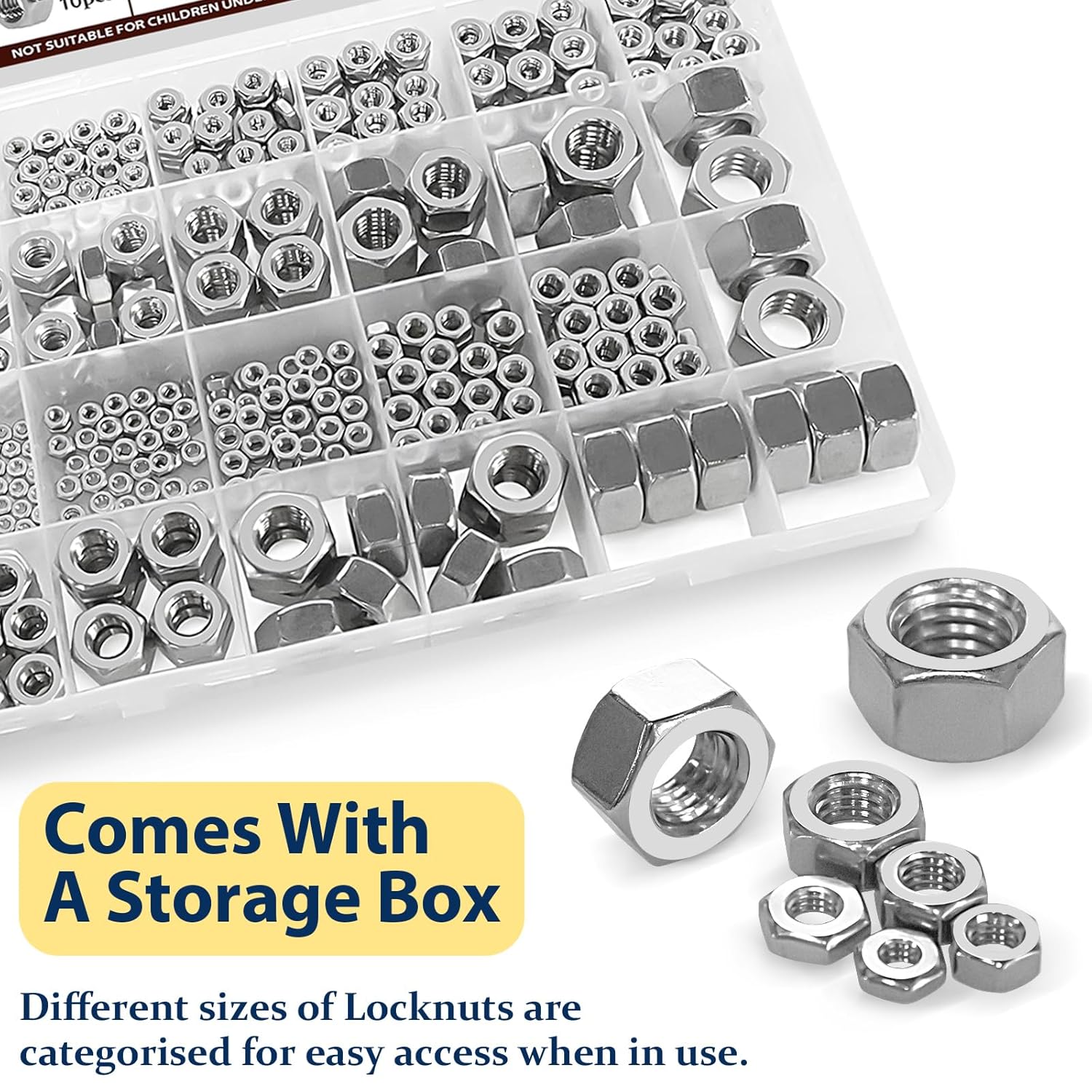 2 in 1 SAE & Metric Hex Nut Assortment Kit(510pcs),2#56 4#40 6#32 8#32 10#24 10#32 12#24 1/4-20 5/16-18 3/8-16 7/16-14 1/2-13 M2 M2.5 M3 M4 M5 M6 M8 M10 M12 304 Stainless Steel Nuts Set