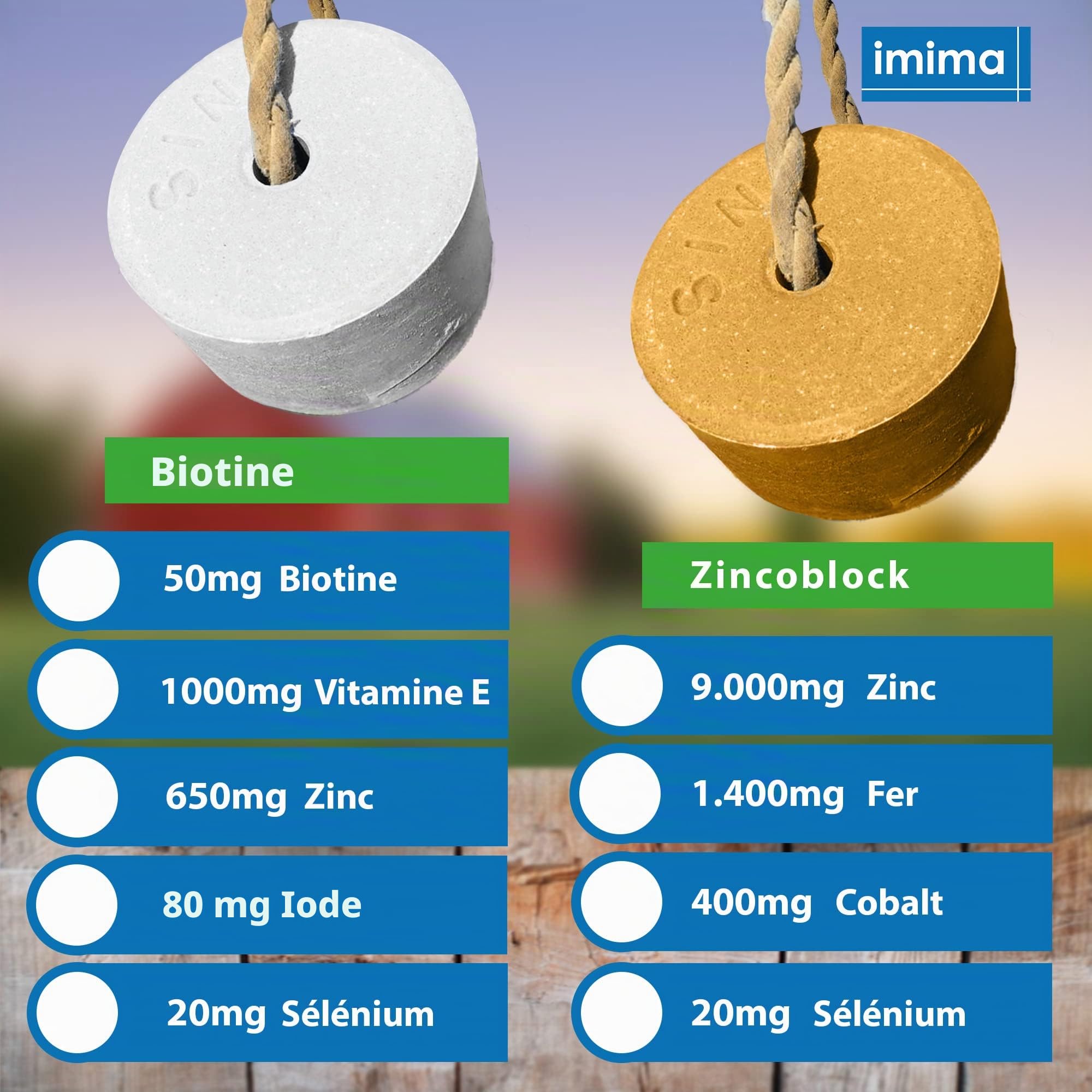 Mineral Lick Horse Starter Set BIOTIN+ ZINCOBLOCK SUPERMAG Mediterranean 4 x 3 kg