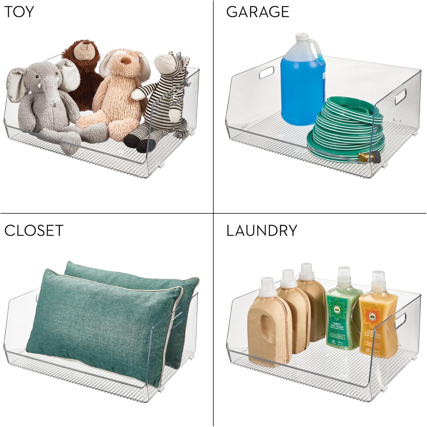 iDesign Stackable Open-Front Storage Bin, Extra Long Organizer for Kitchen or Pantry, Clear - Image 8