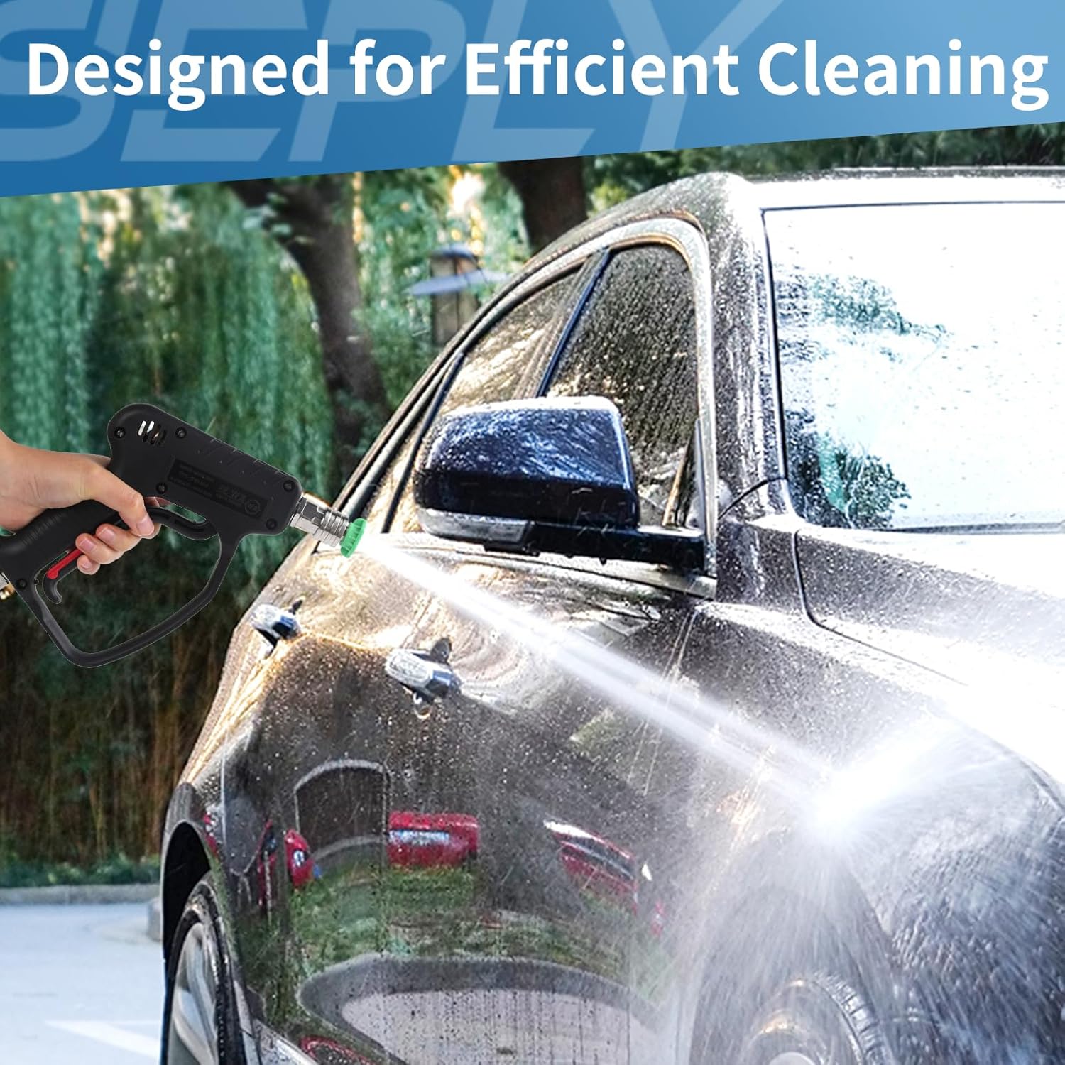 Pressure Washer Short Gun, 5000 PSI/10.5 GPM High Power Washer Spray Gun with 3/8'' Swivel Quick and M22-14mm Connect for Foam Cannon Car Wash - Image 9