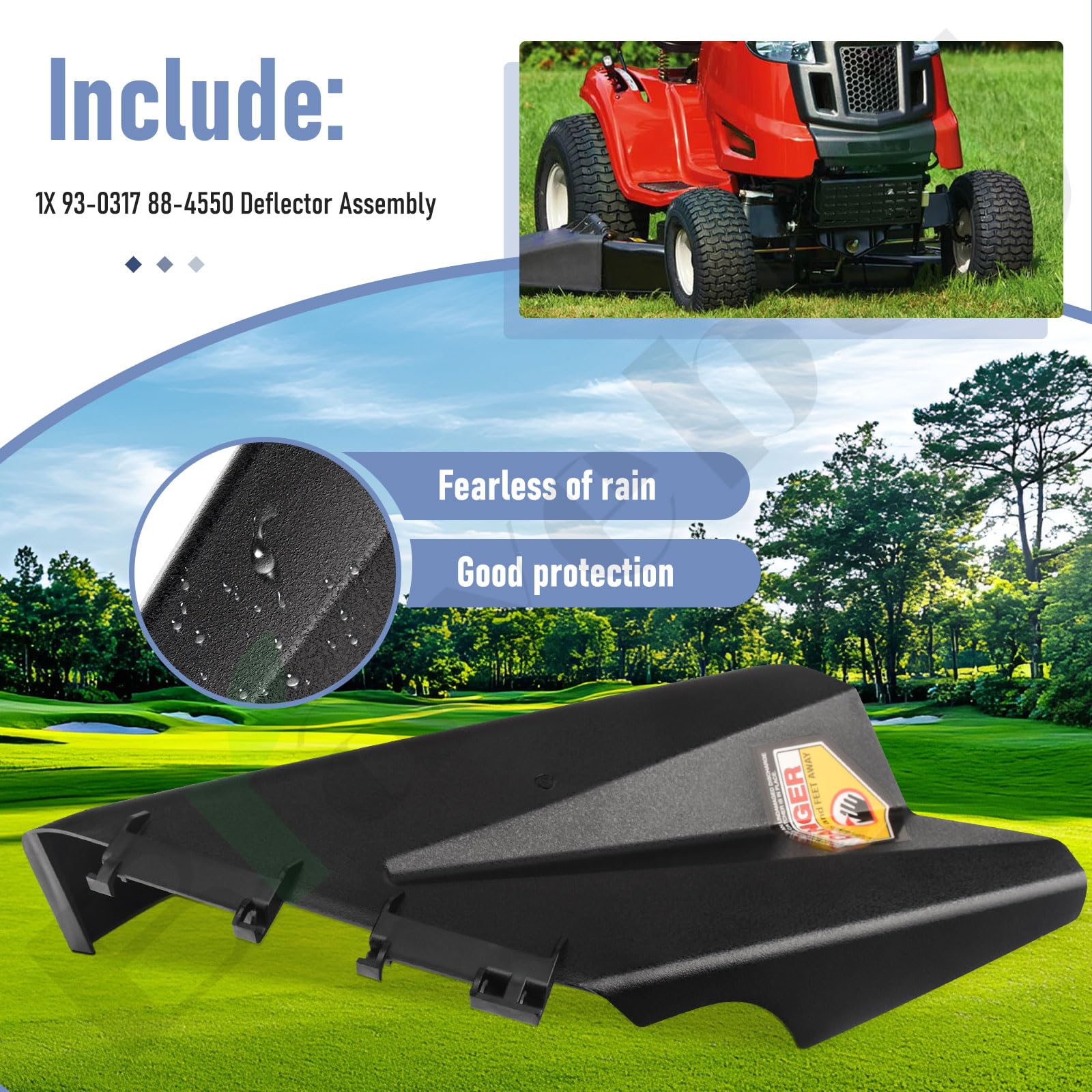Braveboy 93-0317 88-4550 - Conjunto deflector compatible con cortacésped Toro 71427 71428 725057006 725057016 81242 81245 81242 81245 94301 943277 9433 0 unidades