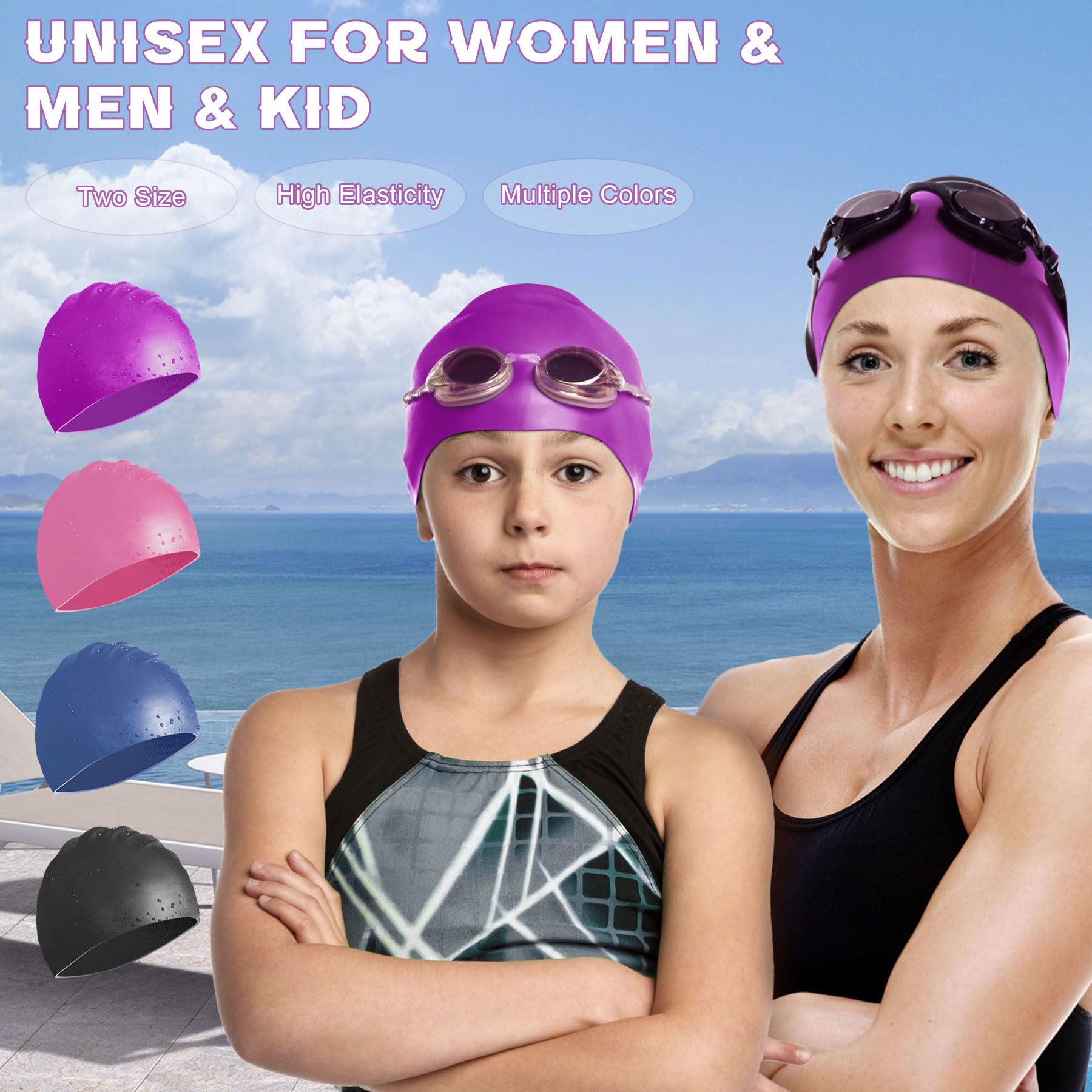 Bonnet De Bain Pour Hommes Et Femmes Confortable Et étanche Avec Motif