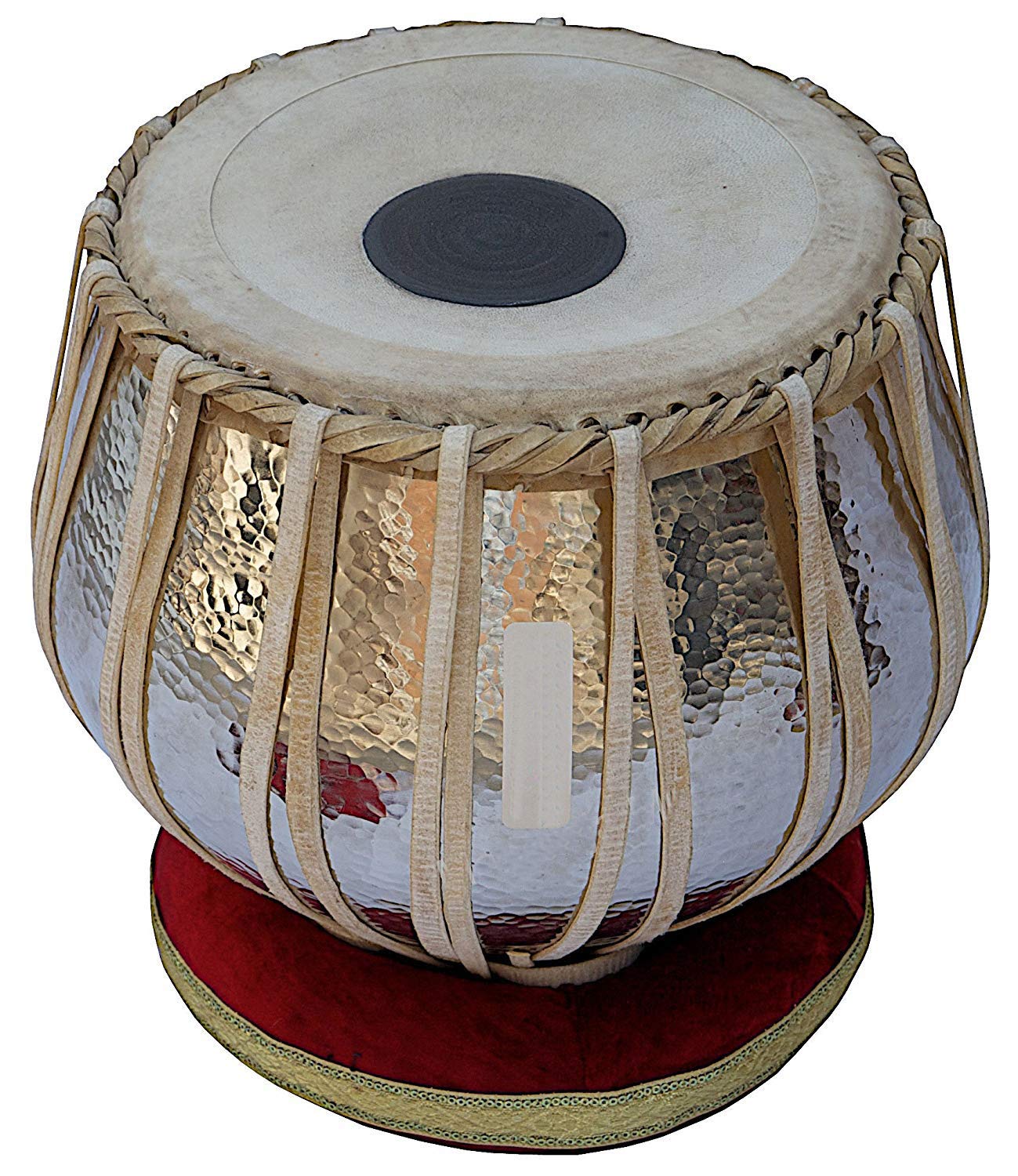 Konzert-Tabla-Trommel Set 5½ kg Lack poliertes Kupfer Bayan, Maharaja, Finest Dayan mit gepolsterter Tasche, Buch, Hammer, Kissen & Bezug (PDI-BJJ)