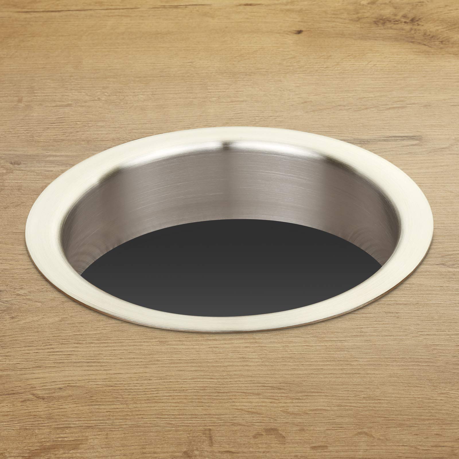 SOTECH Passe-Déchets à Encastrer dans le Comptoir Lavabo ou Plan de Travail Acier inoxydable finement brossé Ø 180 mm Hauteur 41,5 mm