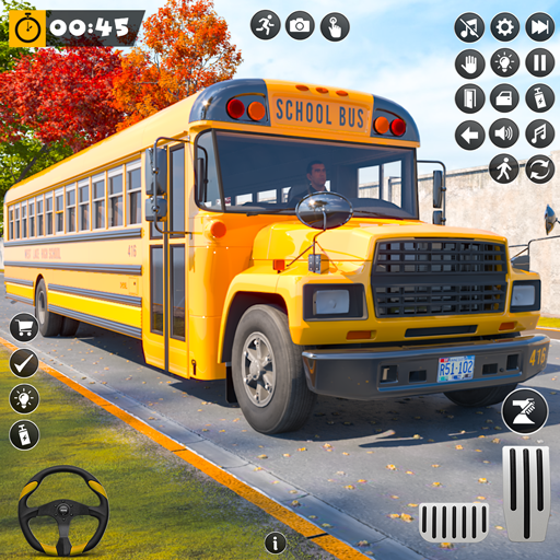 Verrückter Schulbus-Fahrsimulator 2024: Pick-and-Drop-Spiele für Schulbus-Stadtpassagiere – ultimatives Transporter-Busfahrer-Simulatorspiel für Kinder