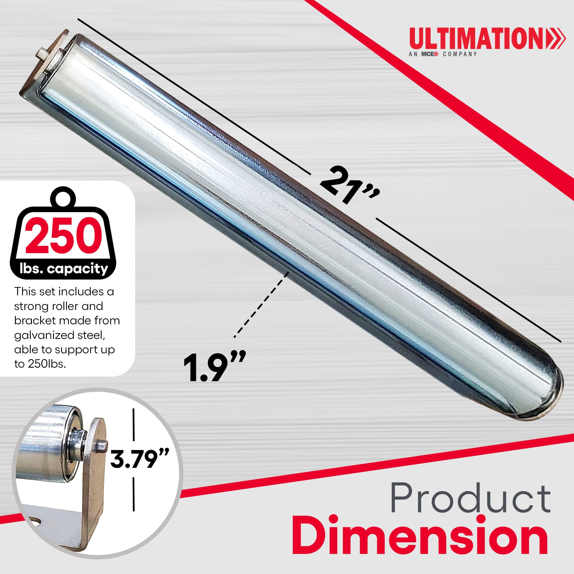 Ultimation Lot de 2 supports de rouleaux en acier galvanisé robuste : système de convoyeur, idéal : espace de travail extensible et assemblage pour le travail du bois, courroie de table de scie de