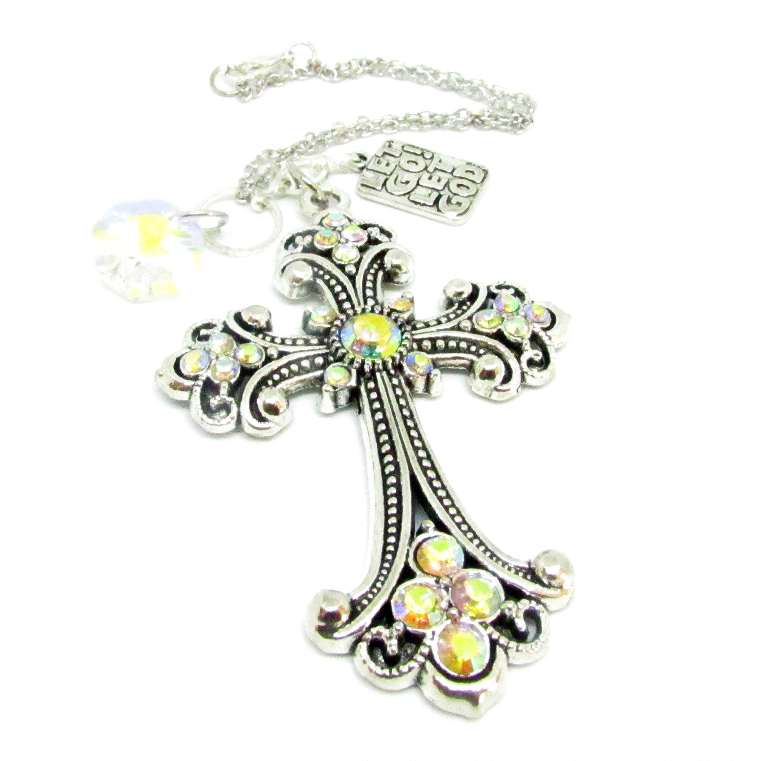 Cross For Car Mirror - Crucifix Rear View Mirror Charm - Rearview Cross for Car - Religious Present for Women - Easter Gifts for Women