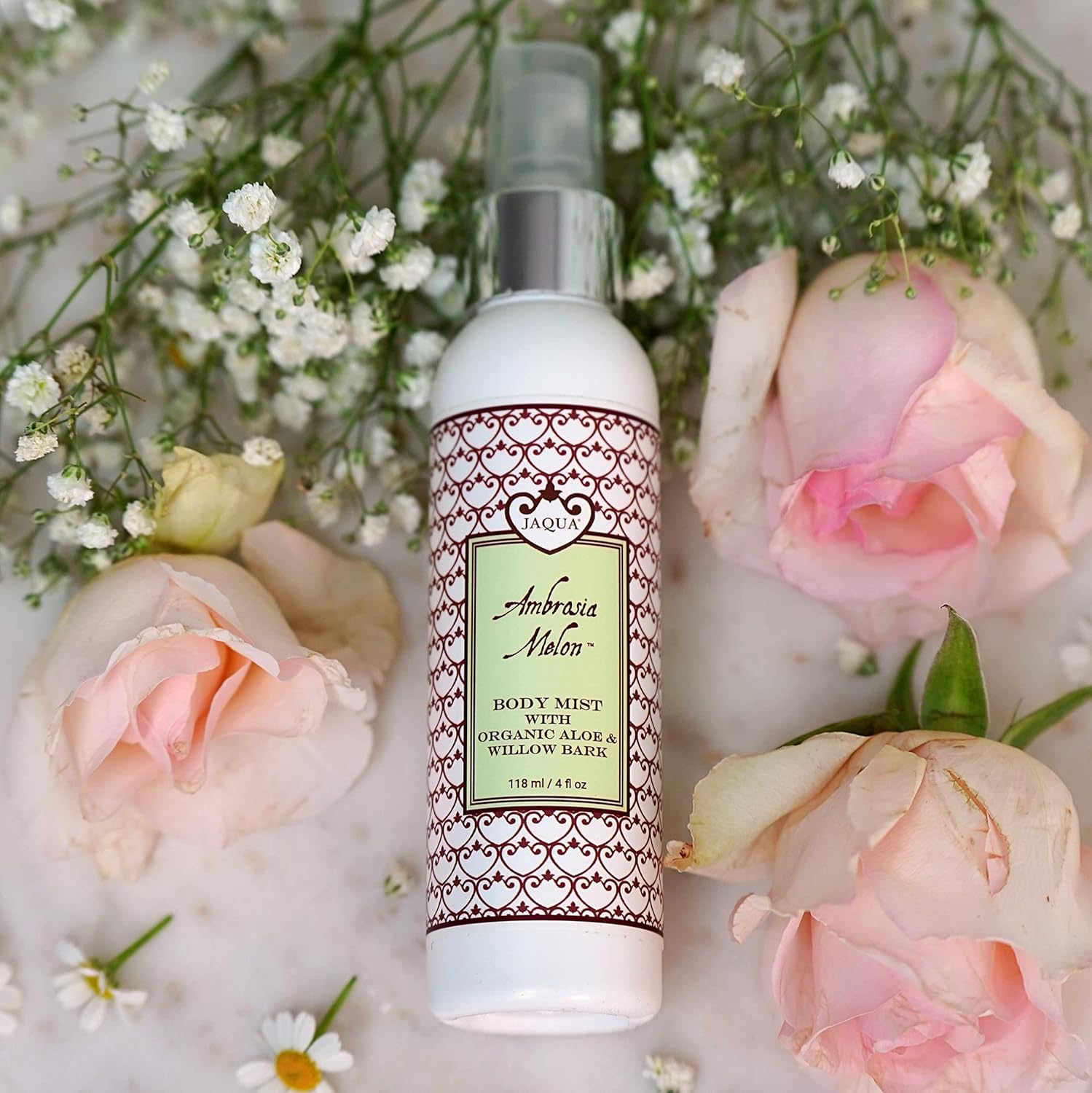 Jaqua Ambrosia Melon Hydrating Body Mist with Organic Aloe & Willow Bark