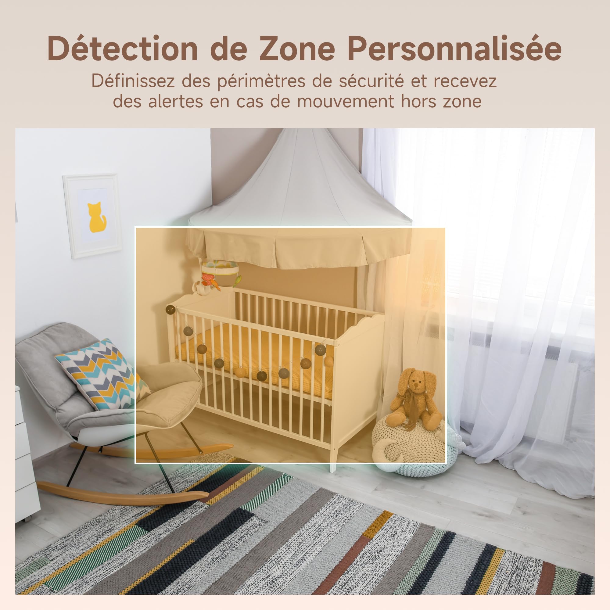 ARENTI Babyphone Camera Bébé, Baby Phone Vidéo Connecté Smartphone, Baby Moniteur Vidéo avec VOX, Détection de Température, Alertes Intelligentes/Vision Nocturne/Suivi Automatique