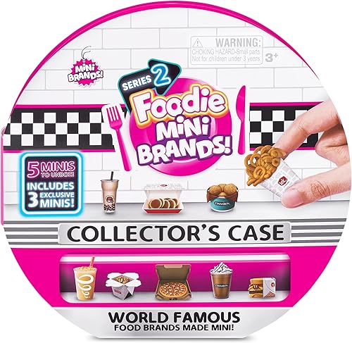 Miniatura 2 de Mini Brands Foodie Series 2 - Estuche coleccionista de ZURU Real Miniature Fast Food Brands Juguete coleccionable, 5 marcas misteriosas para niñas,