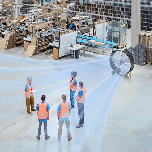 Miniatura 7 de Ventilador de tambor industrial de alta velocidad de 13000 CFM de 30 pulgadas, ventilador industrial resistente de 3 velocidades para almacén,
