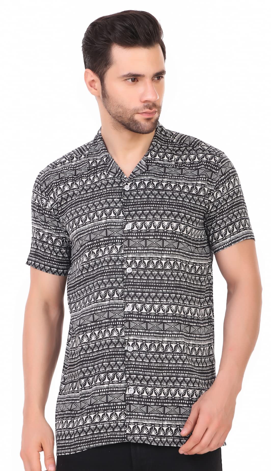 FAADDICTION Men's Shirt Casual Printed Halfsleeve