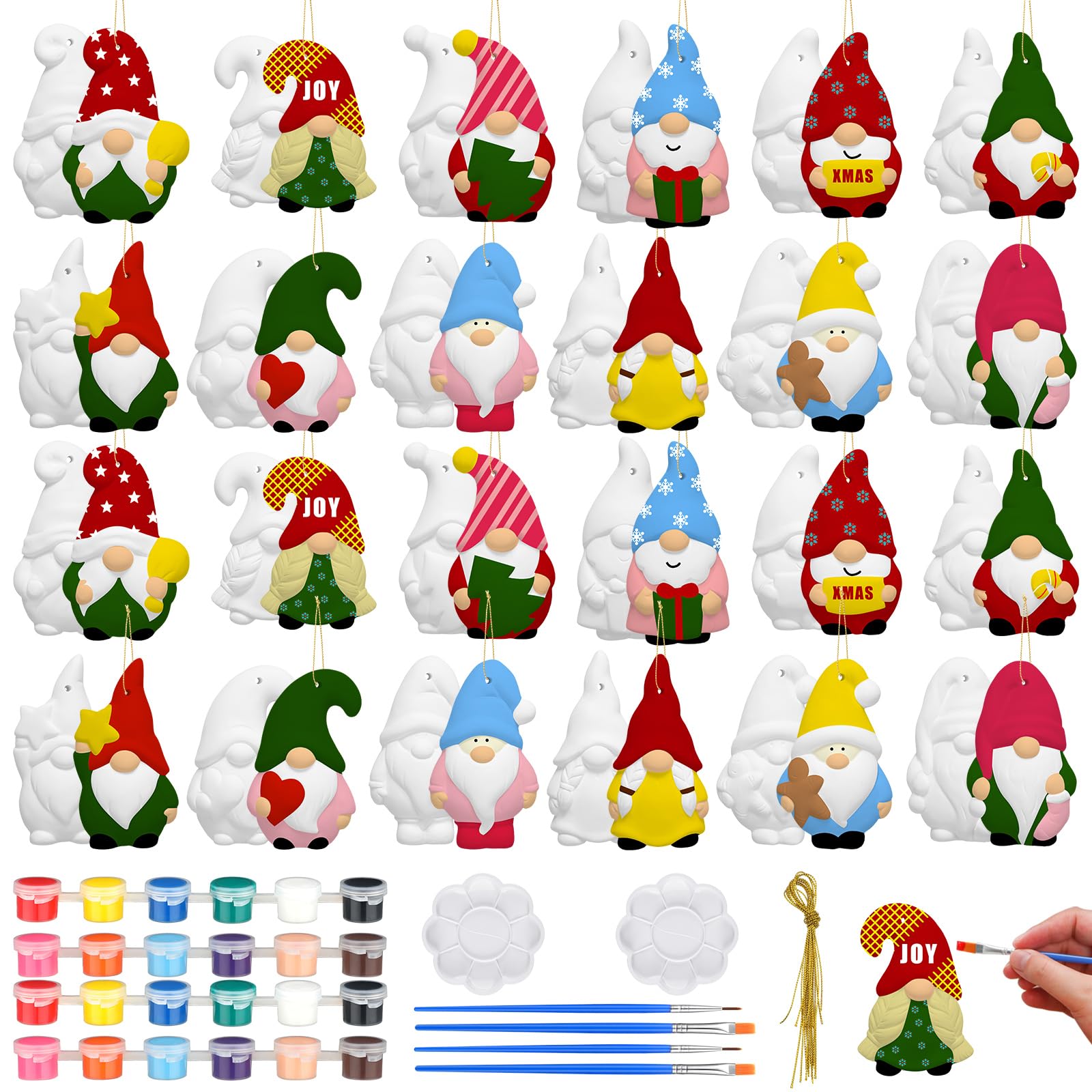 Snapklik.com : 24 Pcs Christmas Ceramics To Paint Ready To Paint