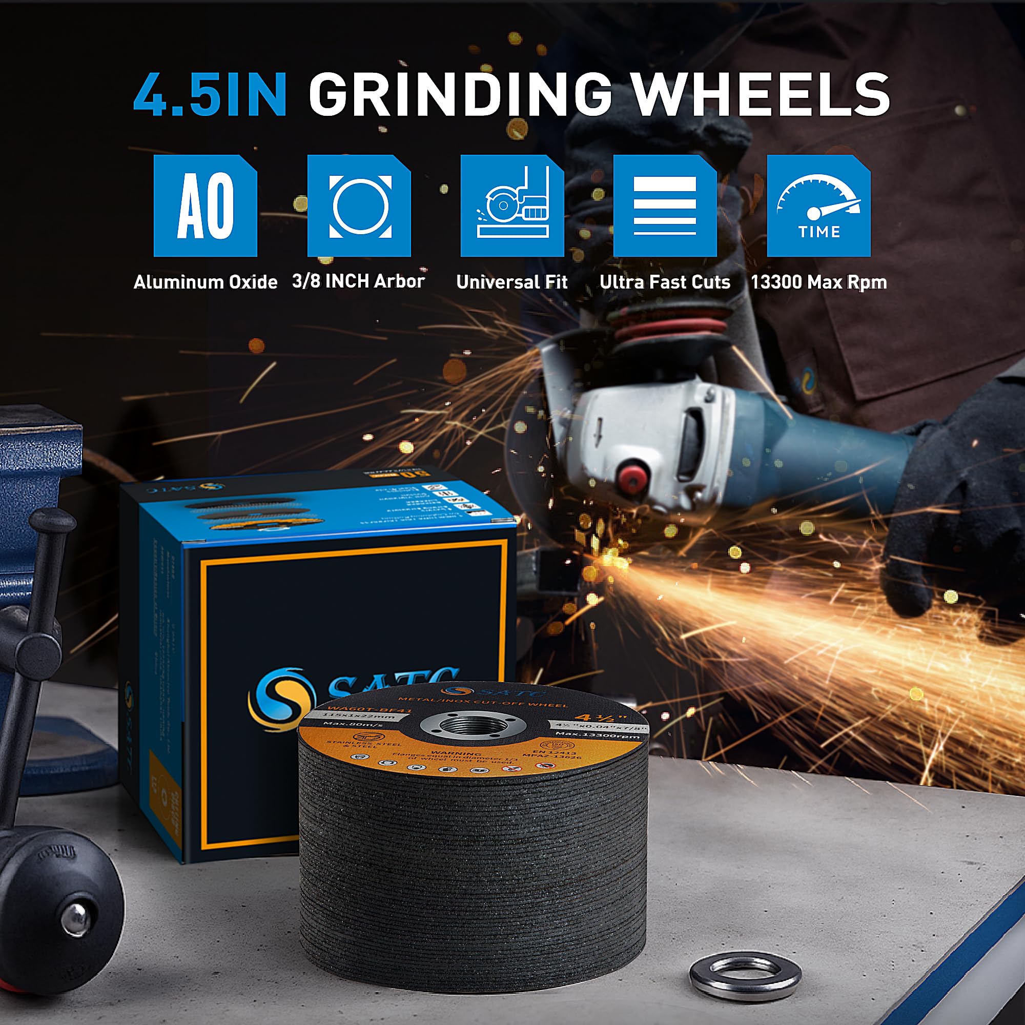 S SATC Cut-Off Wheels - 50 Pack for Metal & Stainless Steel -7