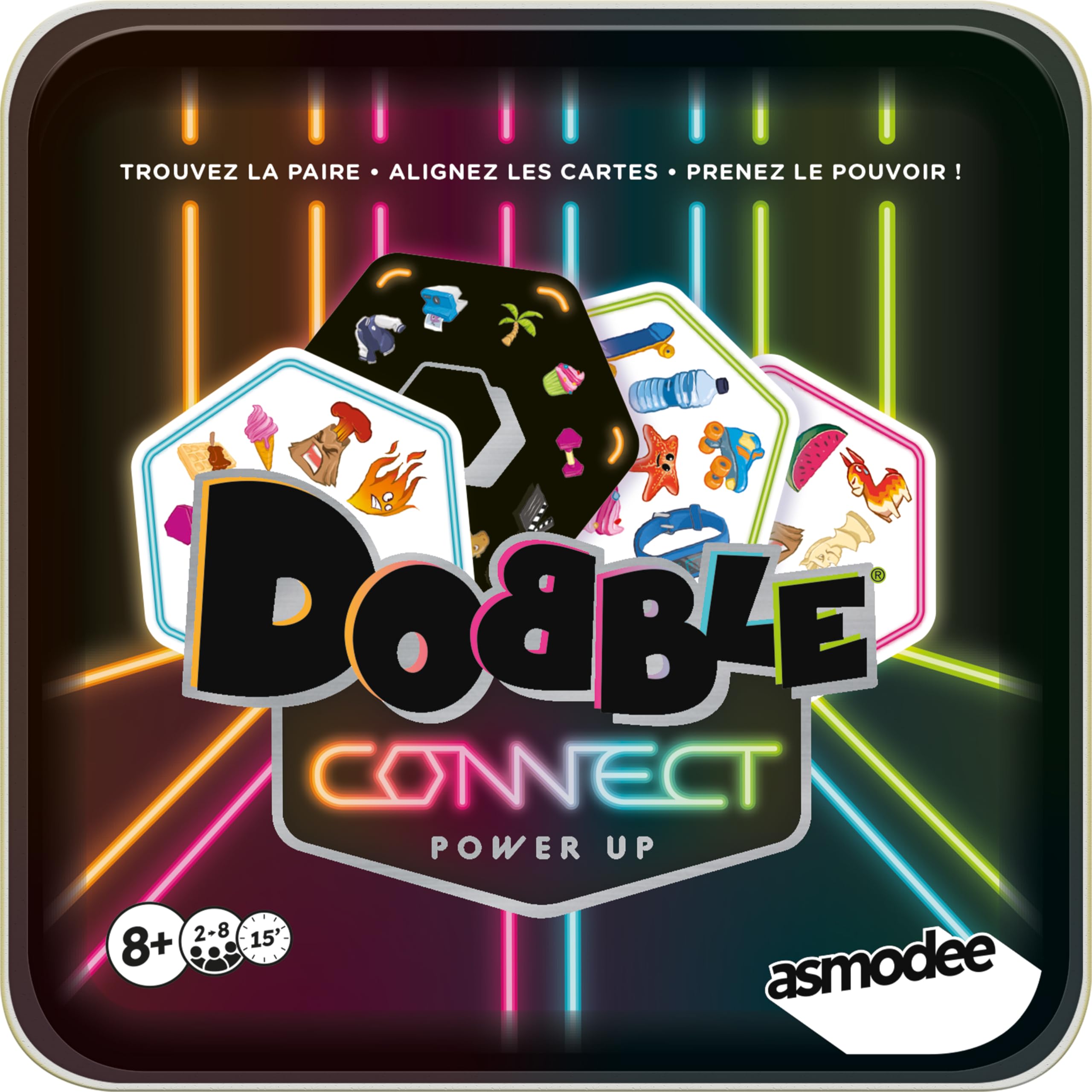 Asmodee - DOBBLE Connect Power Up - Gioco d'atmosfera e di osservazione - Gioco di squadra - 8 Anni - 2-8 Giocatori - 15 Min - Versione Italiana