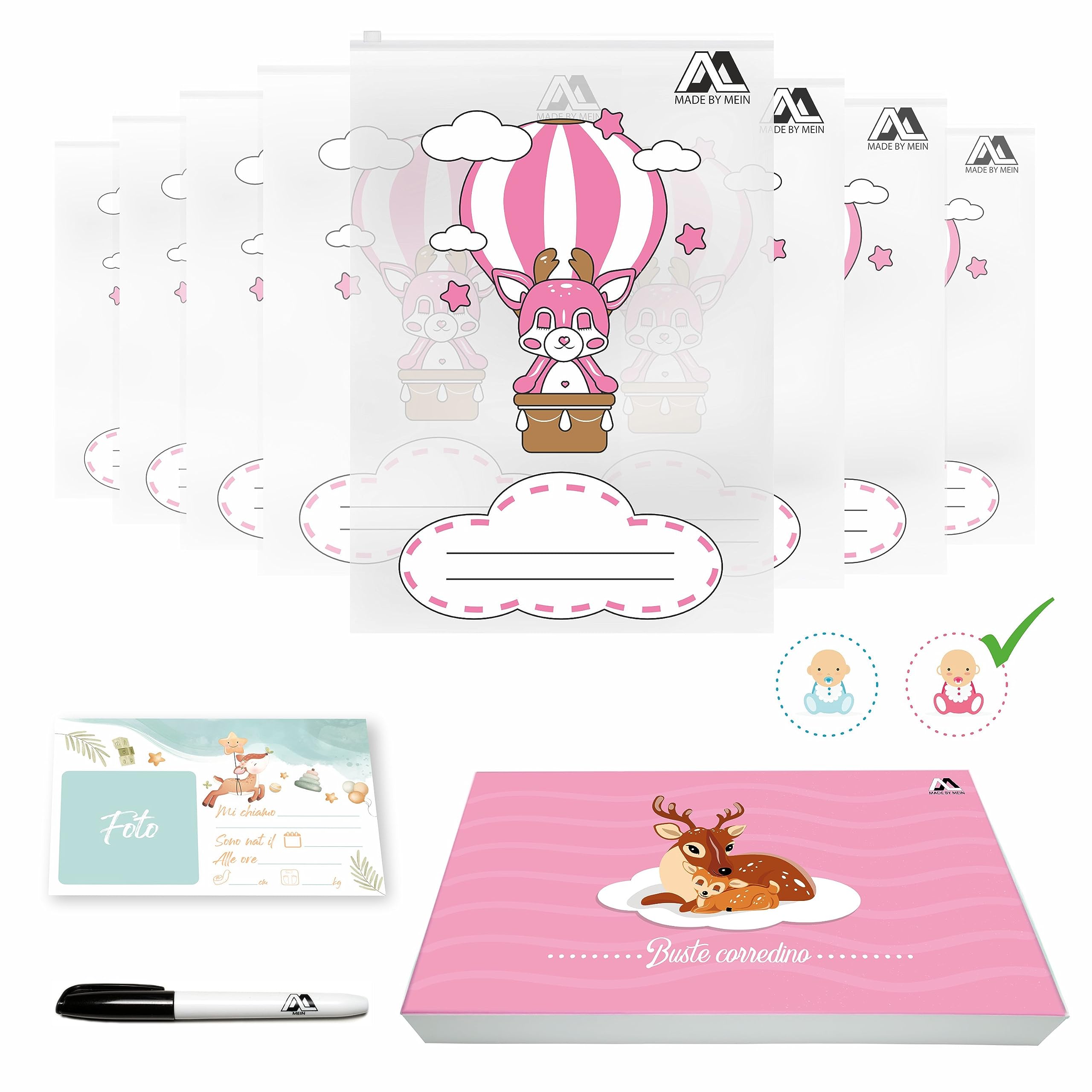 14 Bustine Per Corredino Neonato Lisopo - Sacchetti Ermetici 38x25 Cm Per Ospedale - Foto 3