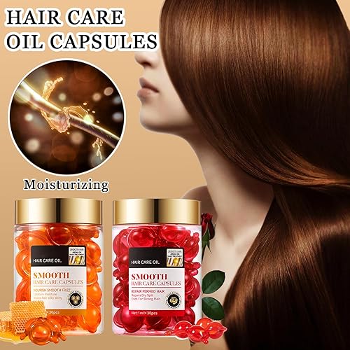 Miniatura 2 de Suero para el cabello rosa y suero de miel para mujeres, aceite hidratante para el cabello para peinar, acondicionador de cuidado del cabello para