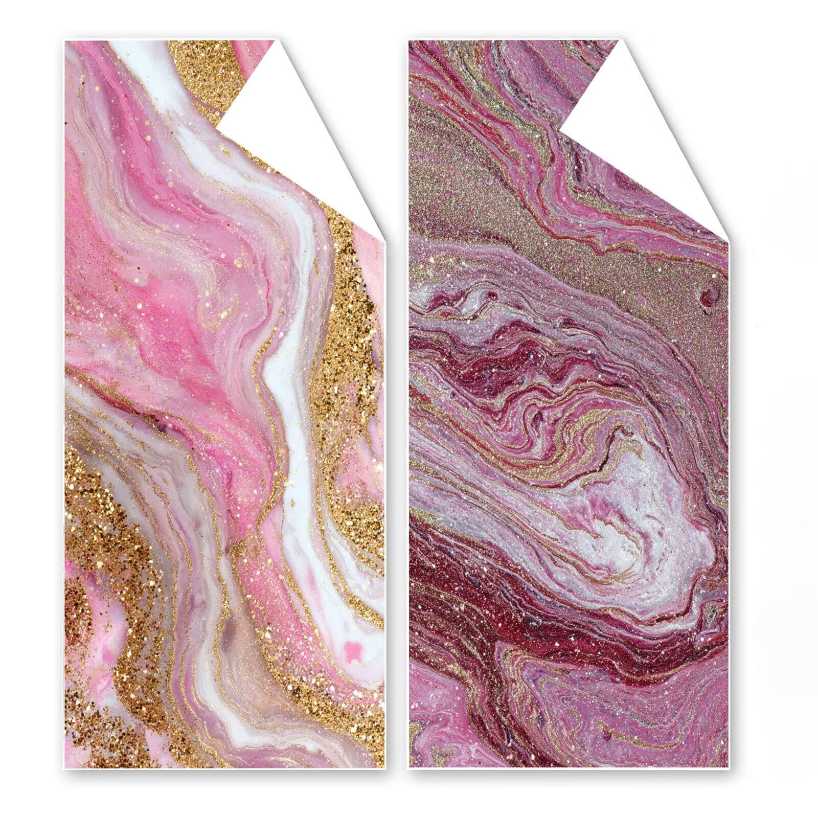 Telo Mare Microfibra 90x180 cm Telo Mare Grande, Asciugamano Palestra Assorbente Asciugatura Rapida, Asciugamano Mare Antisabbi Stuoia Spiaggia per Piscina, Campeggio, Viaggio 2 Set- Marmo Rosa G1-966