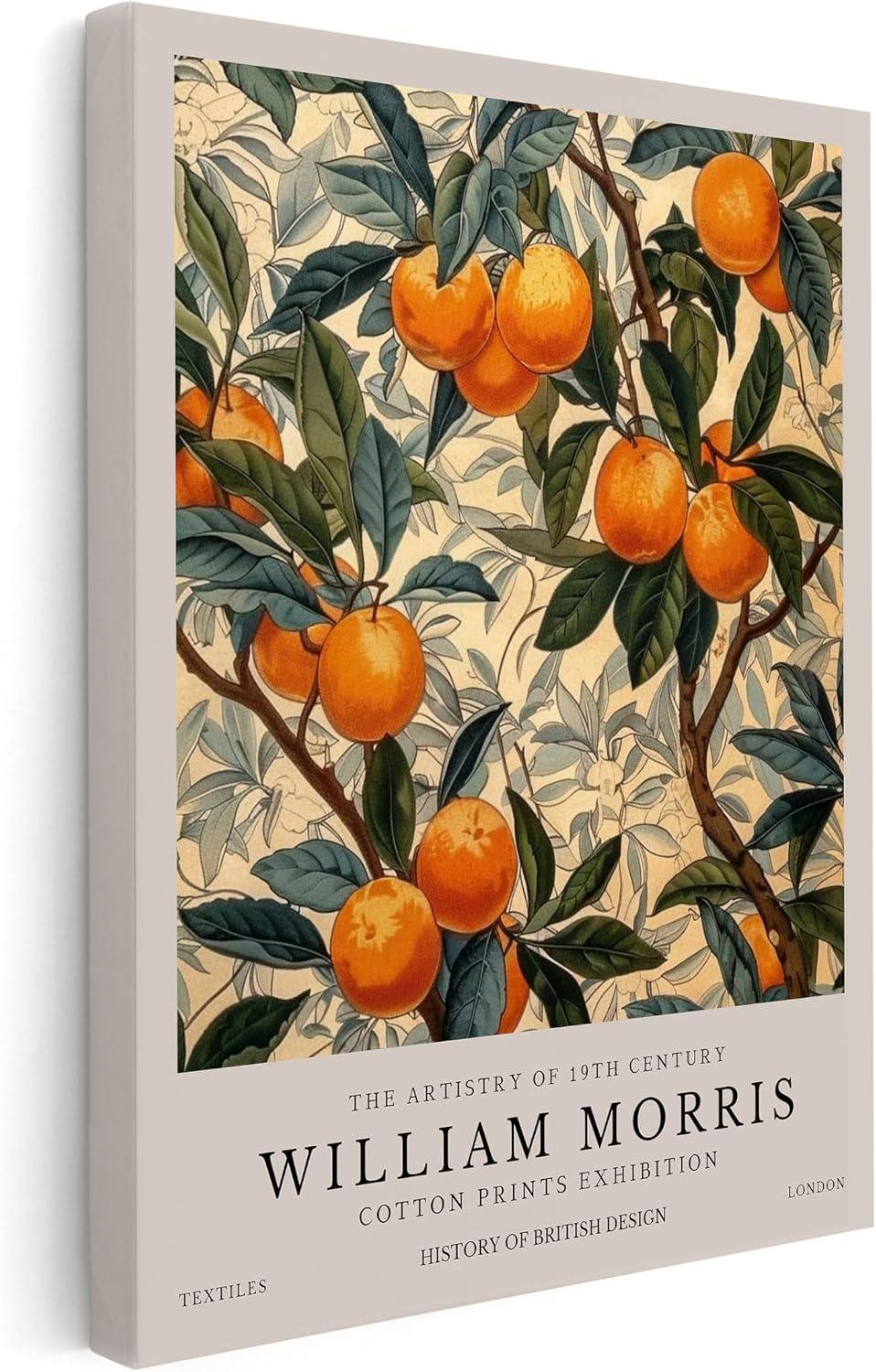Monem Art William Morris Canvas - Orange Tree Print - Fruit Art - Botanical Exhibition Design - Floral Farmhouse Art - Aesthetic Office or Living Room Wall Decor - Available in 8x10 to 30x40