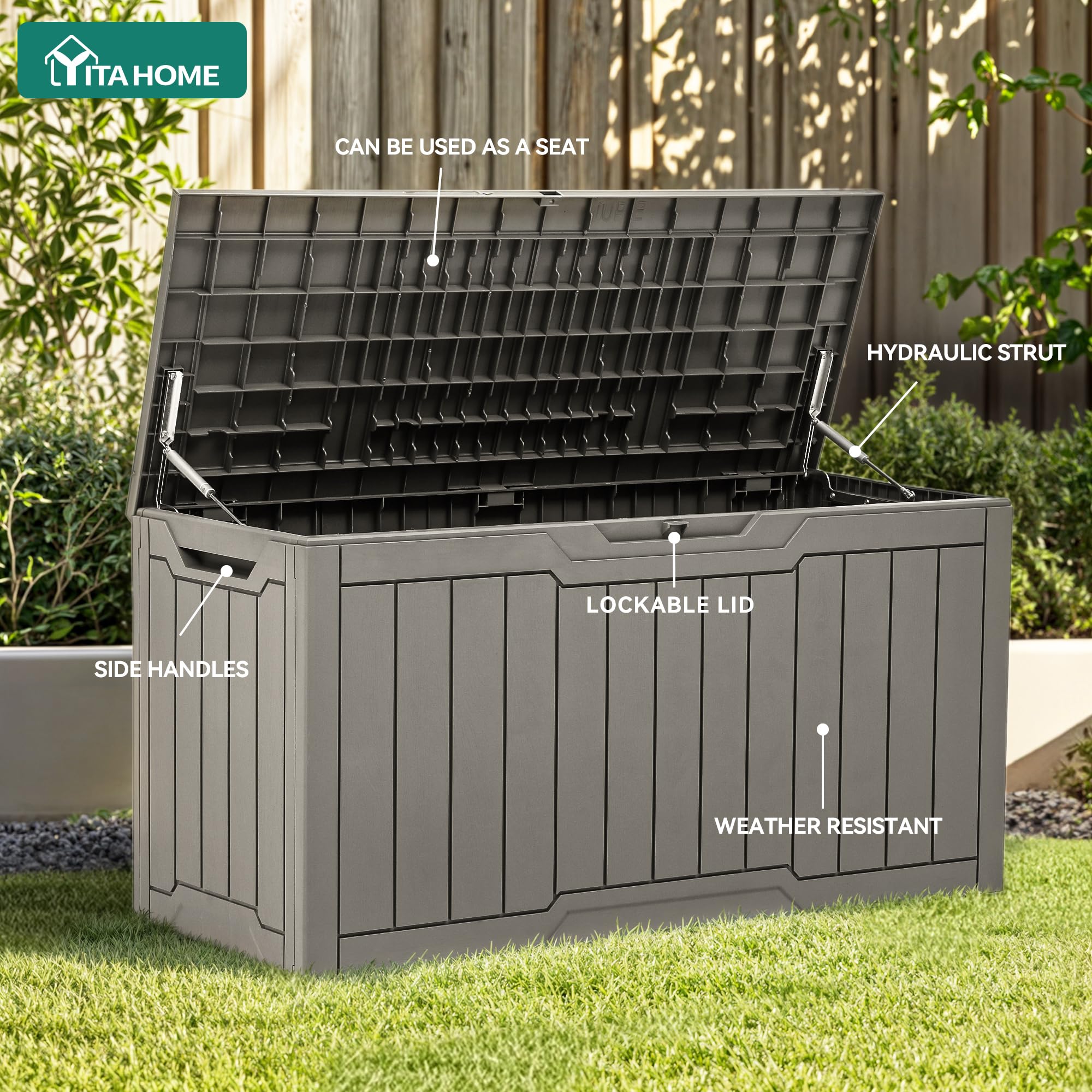 Amazon.com : YITAHOME 80 Gallon Resin Deck Box, Waterproof Outdoor