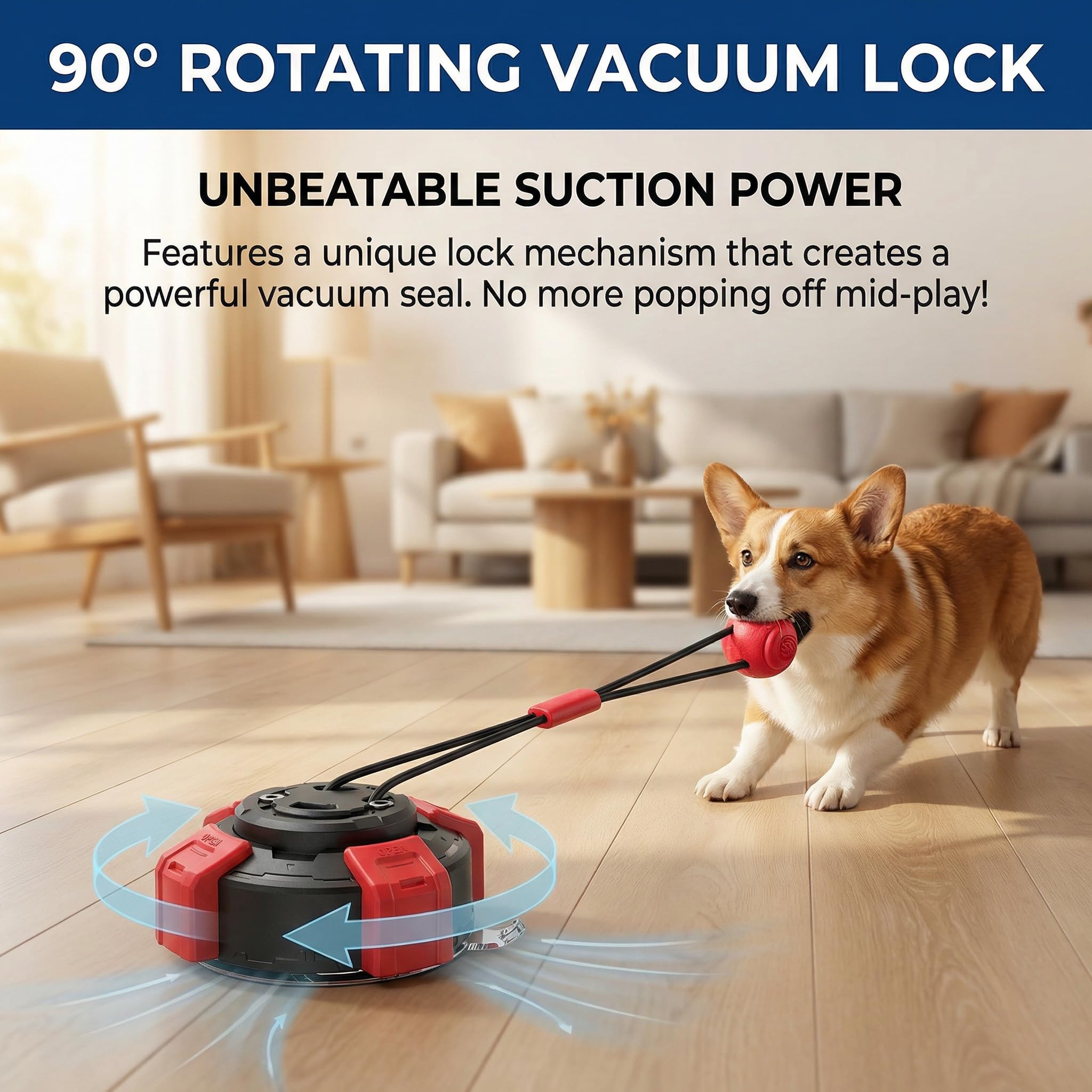 Juguetes interactivos para perros pequeños y medianos, juguete para perros pequeños y medianos, con ventosa giratoria para mantenerlos ocupados, cuerda de acero, juguete de dentición para cachorros