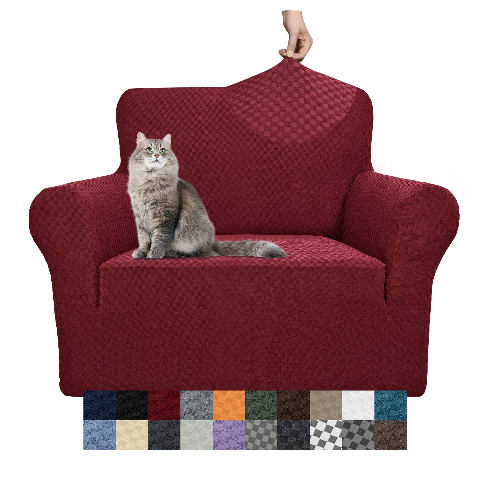 YEMYHOM Couch Cover Latest Jacquard Design High Stretch Sofa Chair Covers for Living Room, Pet Dog Cat Proof Armchair Slipcover Non Slip Magic Elastic