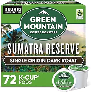 Green Mountain Coffee Roasters Sumatra Reserve, Single-Serve Keurig K-Cup Pods, Dark Roast Coffee, 72 Count