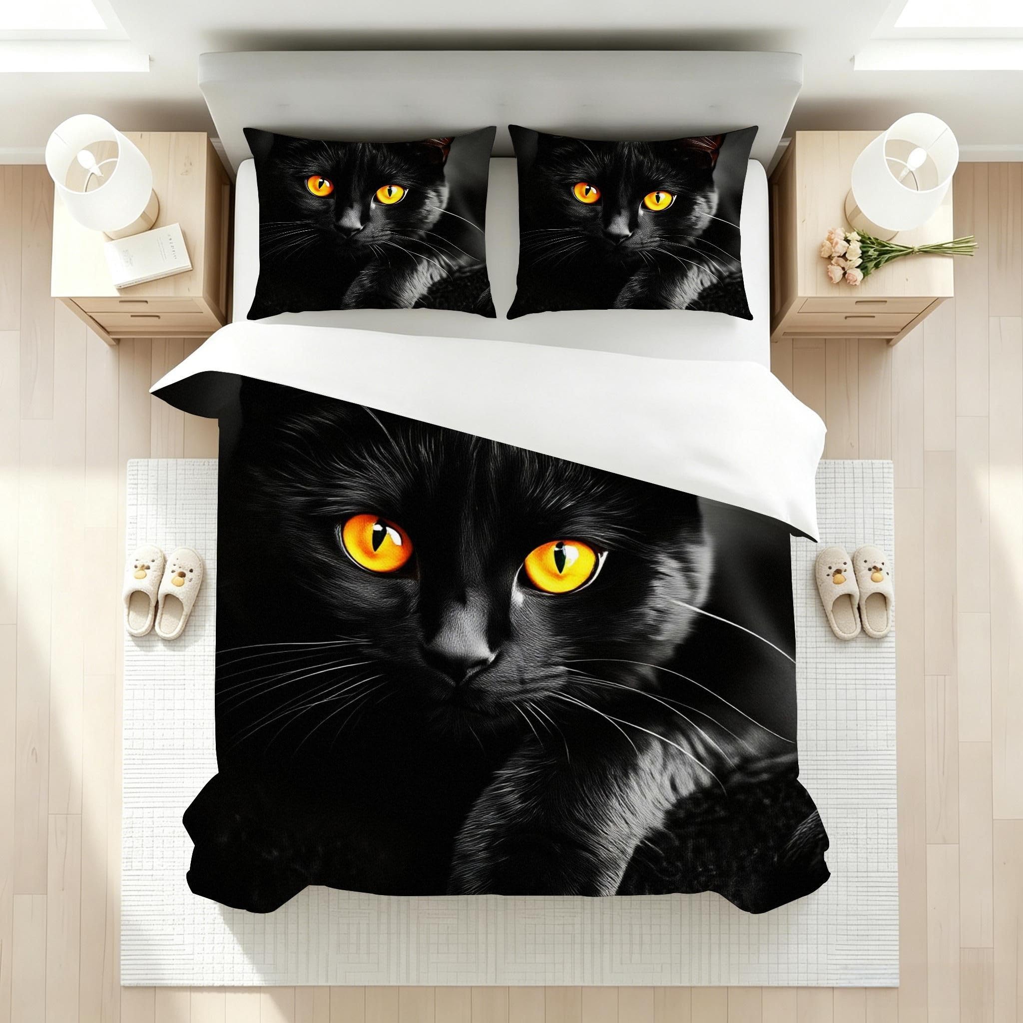 Funda Nordica Cama 180 Gato Negro, ZQ9570