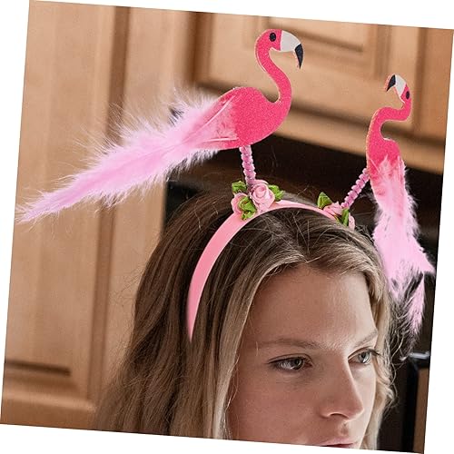 Miniatura 6 de 5 diademas de flamenco para el pelo de flamenco, diademas tropicales de flamenco rosa, suministros para fiesta, sombrero de flamenco, disfraz de
