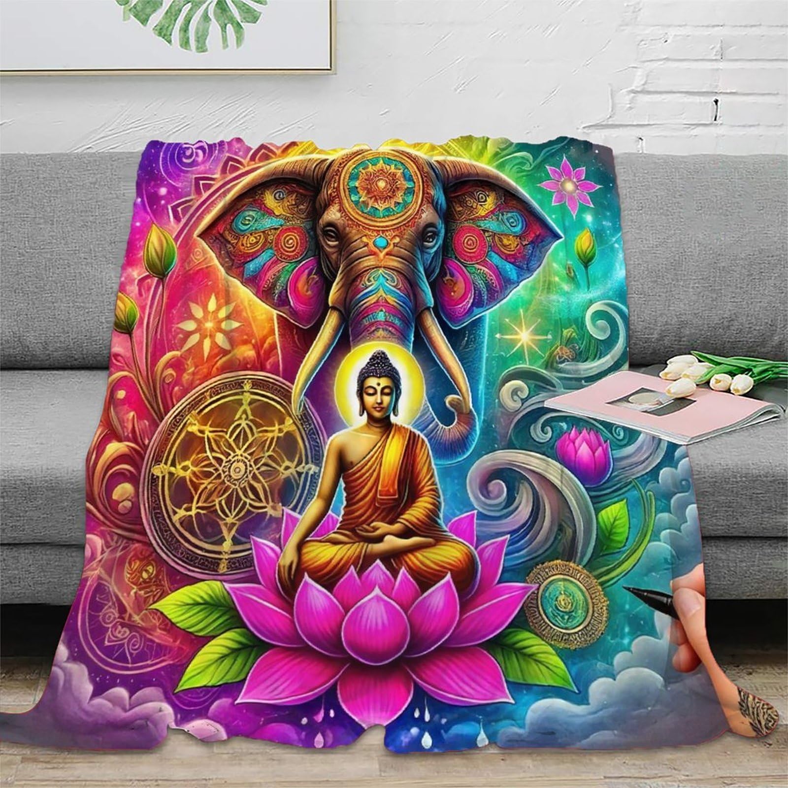 Couverture Bouddha pour vos soirées cocooning au salon