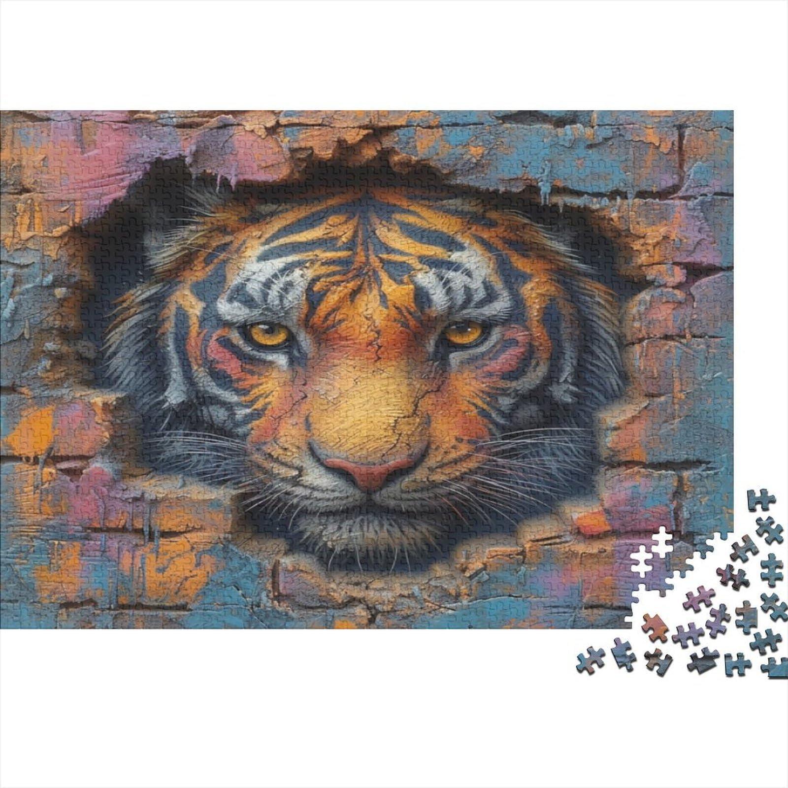 Puzzle Tiger Puzzle 1000 elementów, Puzzle dla dorosłych, Puzzle - Wysokiej jakości nadruk 1000 sztuk (75 x 50 cm)