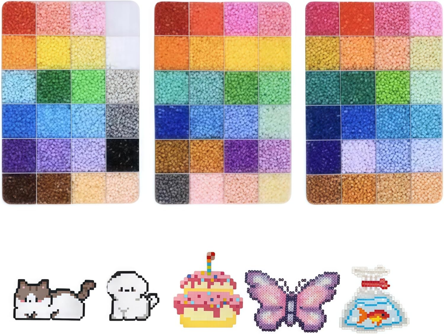 2.6MM Mini Fuse Melty Beads Kit 36000PCS Multicolored DIY Craft Set for Pixel Art (72)