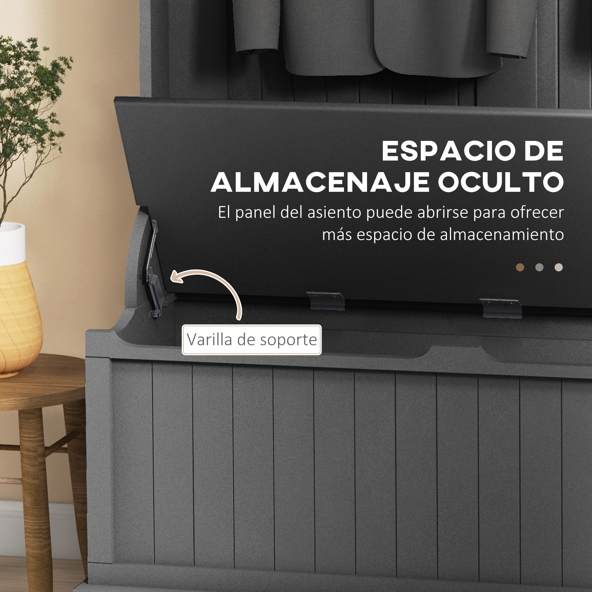 HOMCOM Perchero Zapatero, Perchero Entrada Recibidor con Banco de Almacenamiento y 5 Ganchos, Estilo Moderno, para Pasillo Dormitorio, 96x34x179,7 cm, Negro