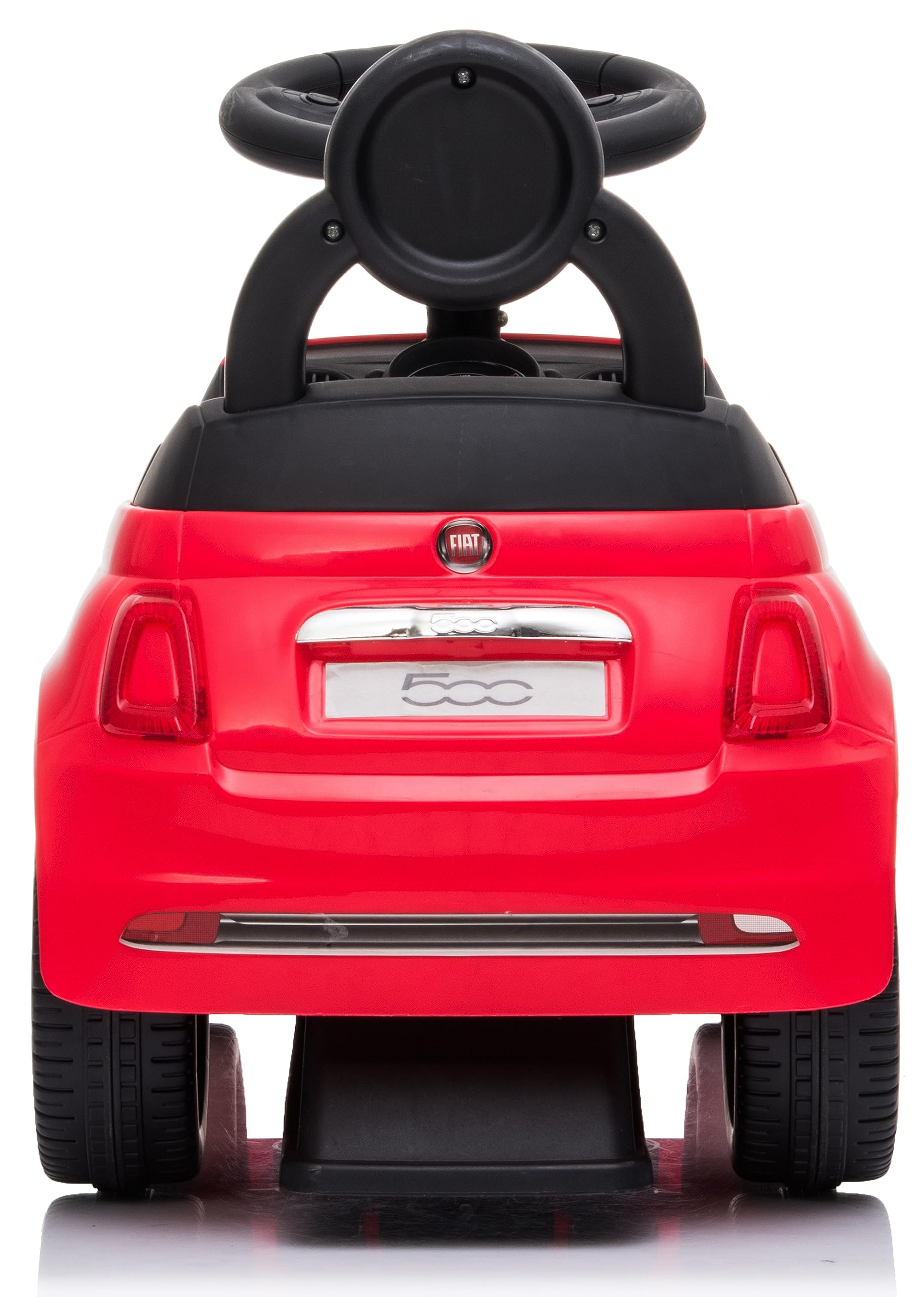 Macchinina bambino a partire dai 12 mesi di età, cavalcabile bambino, Fiat 500, auto per bambini, aiuto per imparare a camminare con suoni, Volante con clacson e suoni del motore (Rosso)