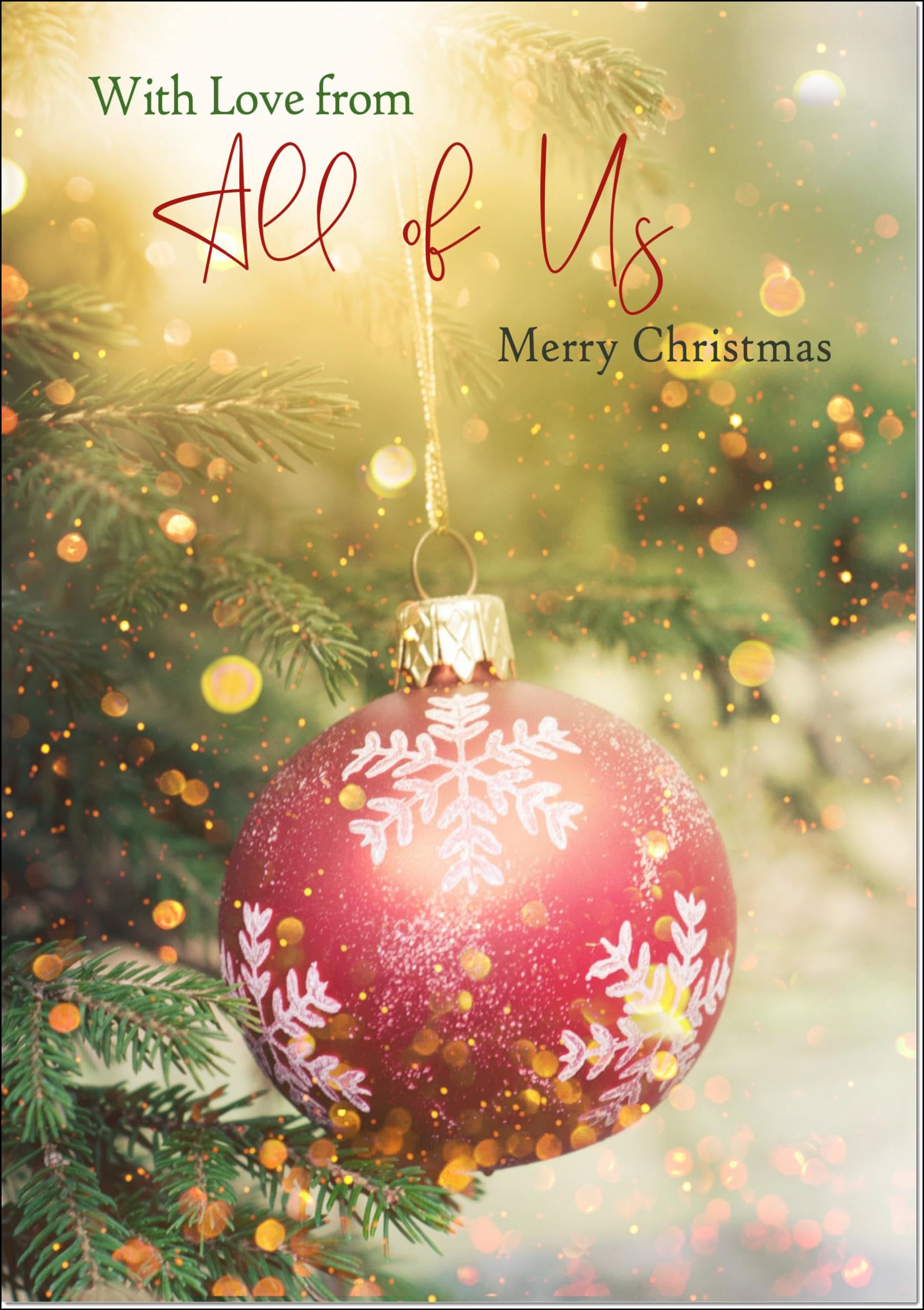 doodlecards From All Of Us Christmas Card Christmas Tree Bauble Large A4 Size Christmas Card for From All Of Us with Plain Envelope — image 1
