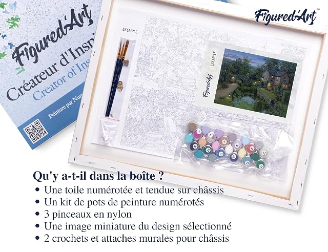 Foto 5 de 8 de Figured'Art Pintar por Numeros Adultos con marco Remanso de paz brillante