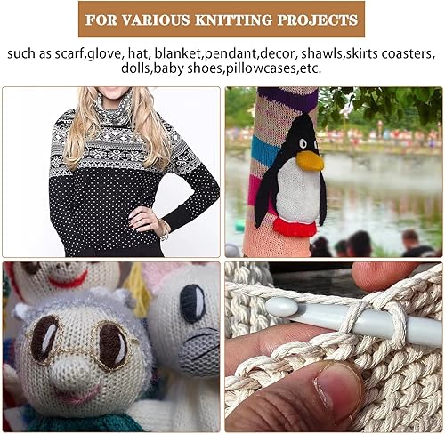 Miniatura 3 de Juego de 2 agujas de tejer de bambú, rectas, de una sola punta, longitud de la aguja de tejer de 14 pulgadas, agujas de tejer para principiantes,