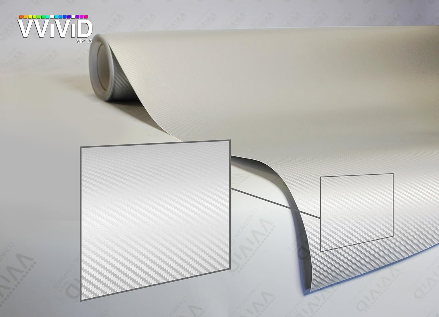 VVIVID® XPO White Carbon Fiber Car Wrap Vinyl Roll with Air Release Technology (6ft x 5ft)