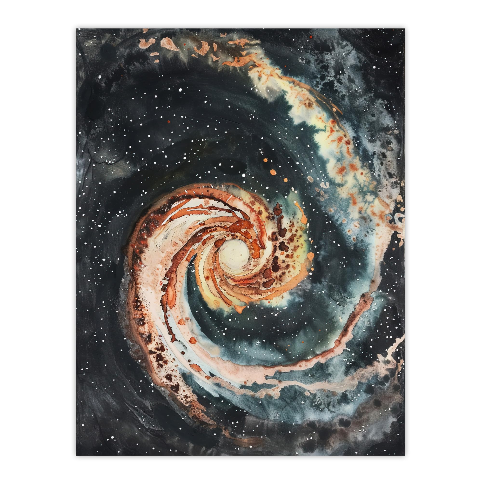 Artery8 Space Whirlpool Spiral Galaxy M51 Watercolour Living Room Extra Large XL Wall Art Poster Print