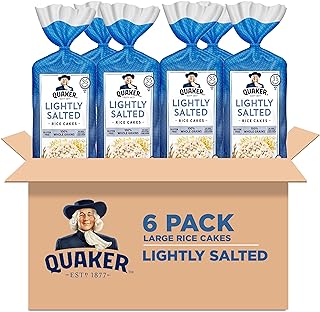 Quaker Large Rice Cakes, Lightly Salted, Gluten Free, 100% Whole Grains,...