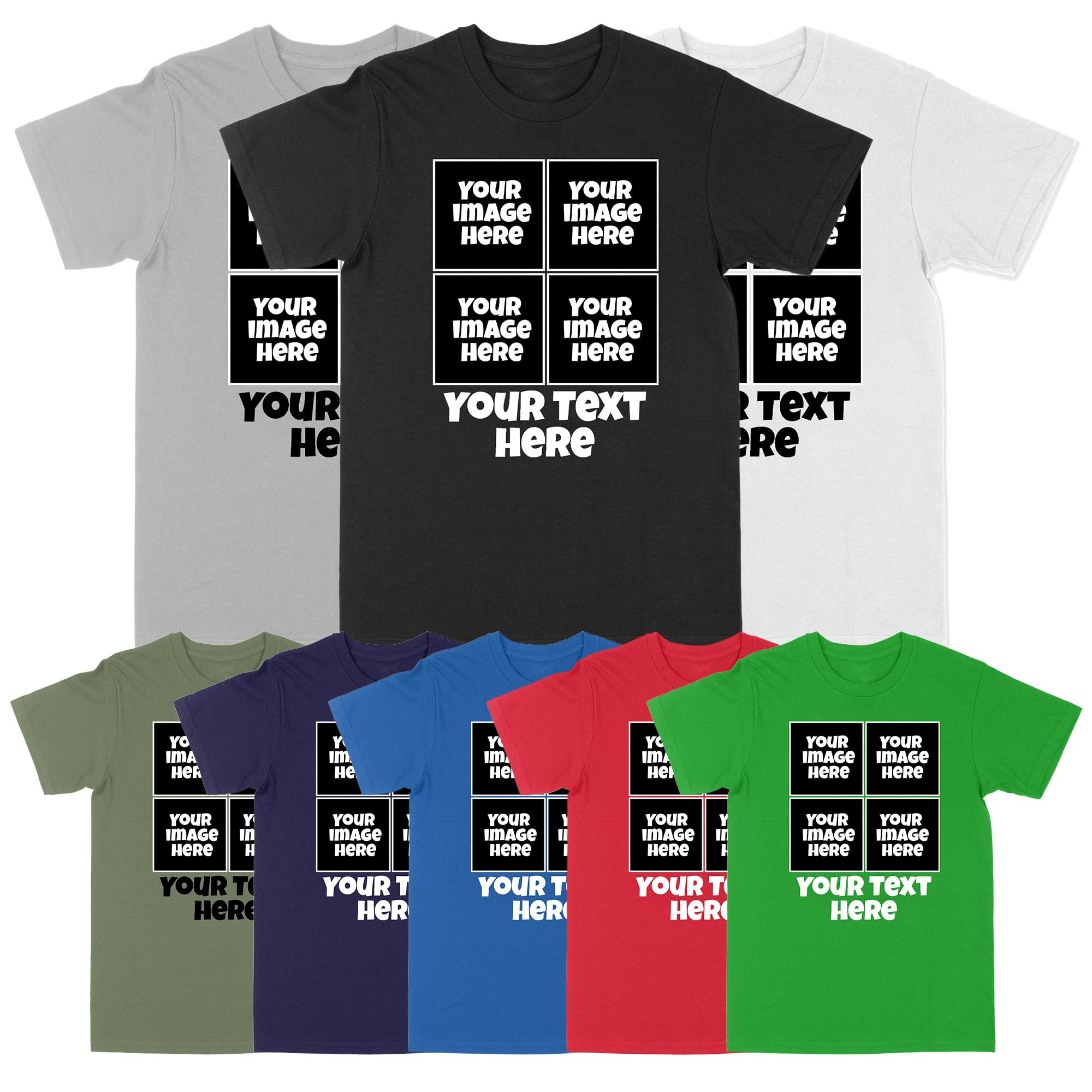 Print CartelMens Custom Collage Tshirt 4 x Pictures Personalised Image Unisex T Shirt