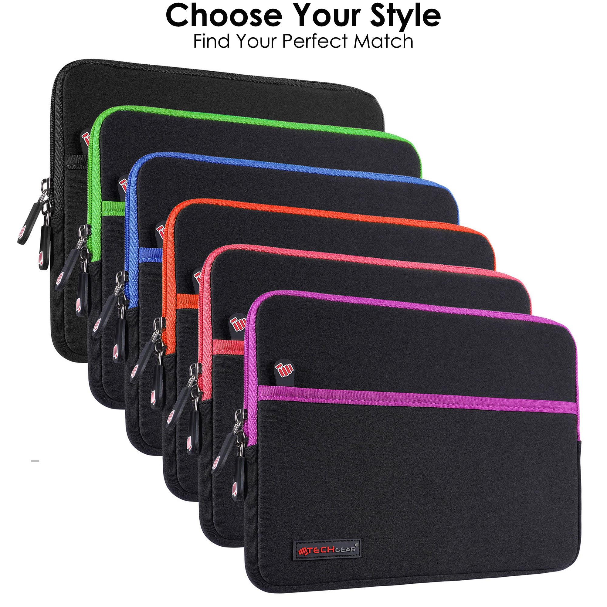 TECHGEAR Custodia 10" Pollici tablet - Custodia Protettiva manicotto in neoprene Sottile e rivestimento interno antiurto Compatibile con Samsung Tab A8 10,5 2022 10,1 Tab A7 10,4 Surface Go 3 e altri