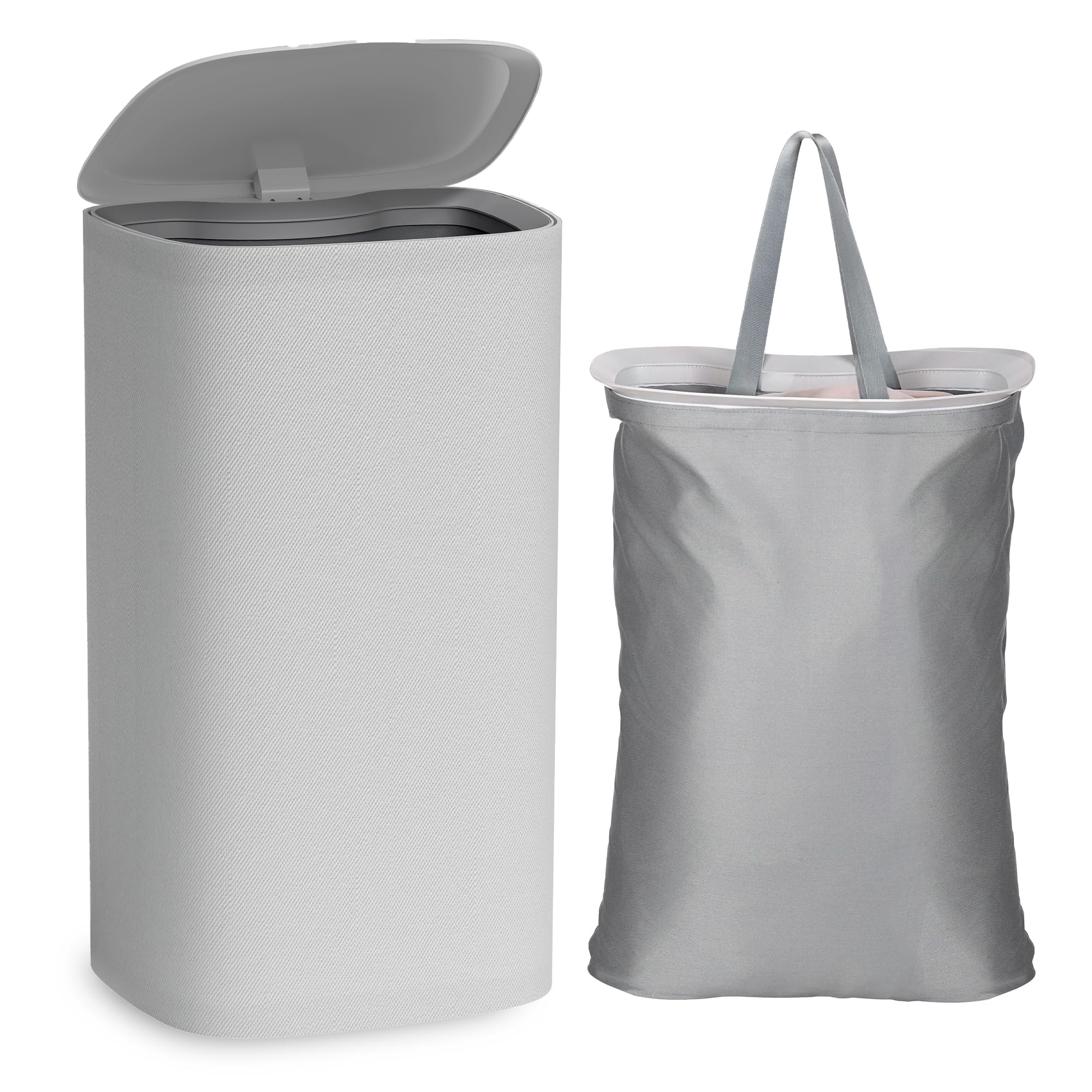 Vtopmart 70L Large Laundry Hamper Baskets for Dirty Clothes, Tall Hamper Bin with Lids, Removable Inner Bag with Handles to Easy Carry, Stylish Laundry Basket for Bedroom aesthetic, Bathroom, Dorm