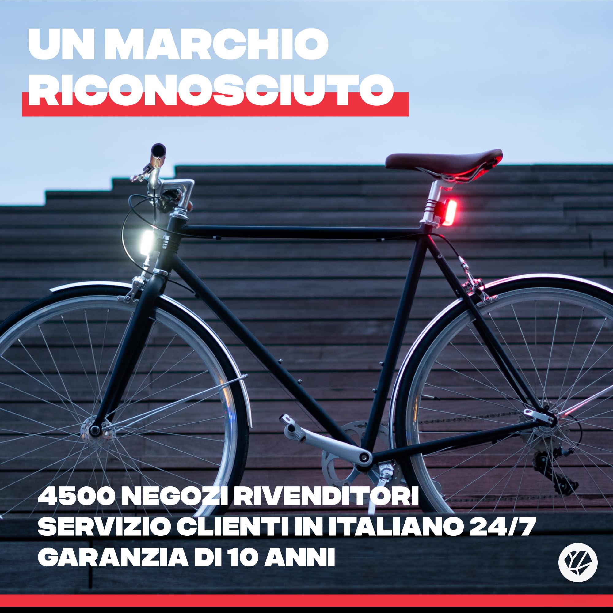 Shapeheart Kit Luci Bici Anteriore e Posteriore Magnetiche Staccabili | Manubrio, telaio e reggisella 12–50 mm | 6 modalità | Fino a 20 h | Antifurto | Resistente alla pioggia | 270° e 300°