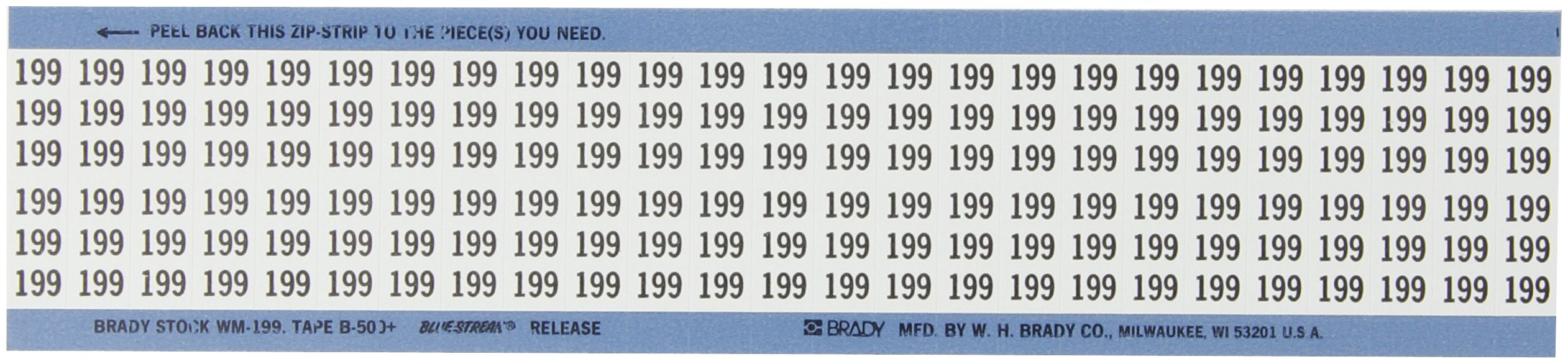 Toile en vinyle repositionnable pour identification de câbles Brady WM-199-PK - 2