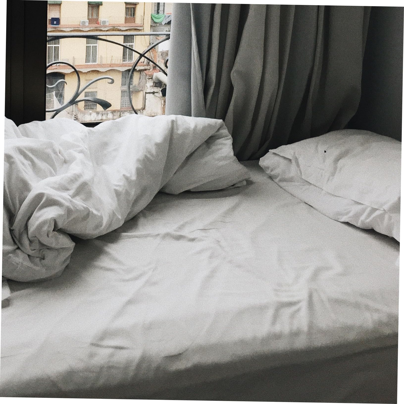Funda de Colchón de Algodón de Color Cómoda Hogar Sábana Bajera de Algodón para Cama Individual Protección de Colchón