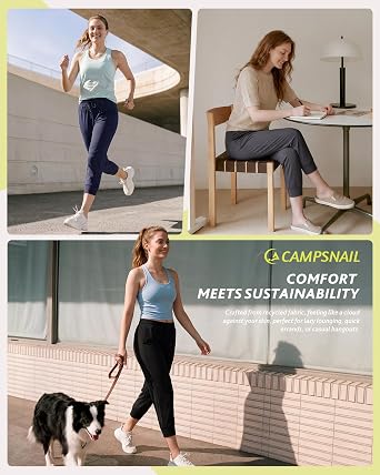 CAMPSNAIL Joggers for Women with Pockets - 27/20 Womens Sweatpants Yoga Lounge Relaxed-fit Pants for Workout Running
