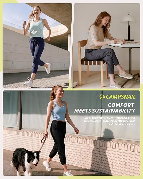CAMPSNAIL Joggers for Women with Pockets - 27/20 Womens Sweatpants Yoga Lounge Relaxed-fit Pants for Workout Running