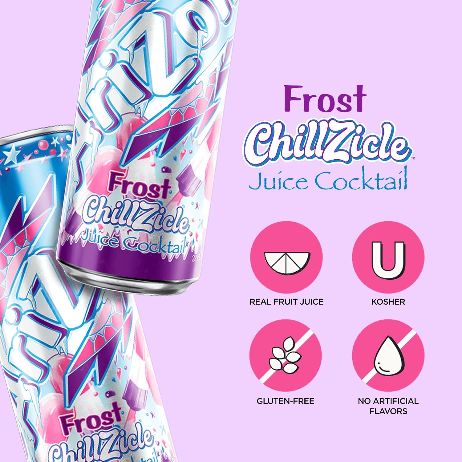 AriZona Frost Chillzicle, Fruit Juice Drink - Big Can, 22 Fl Oz (Pack of 12)